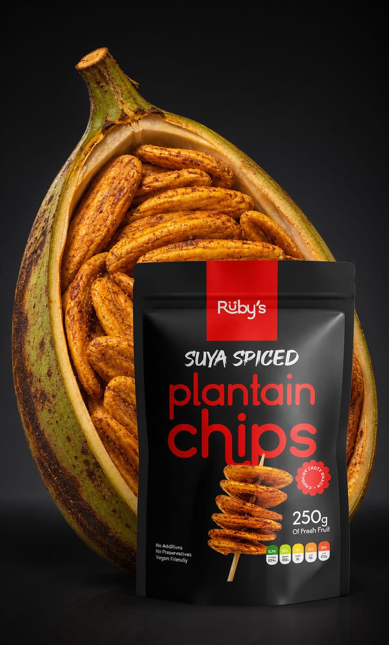 Suya spiced plantain chips, 250g